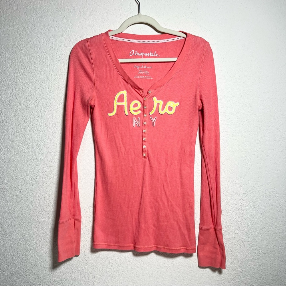 Vintage Y2K 2000s mcbling old school Aeropostale thermal long sleeve top